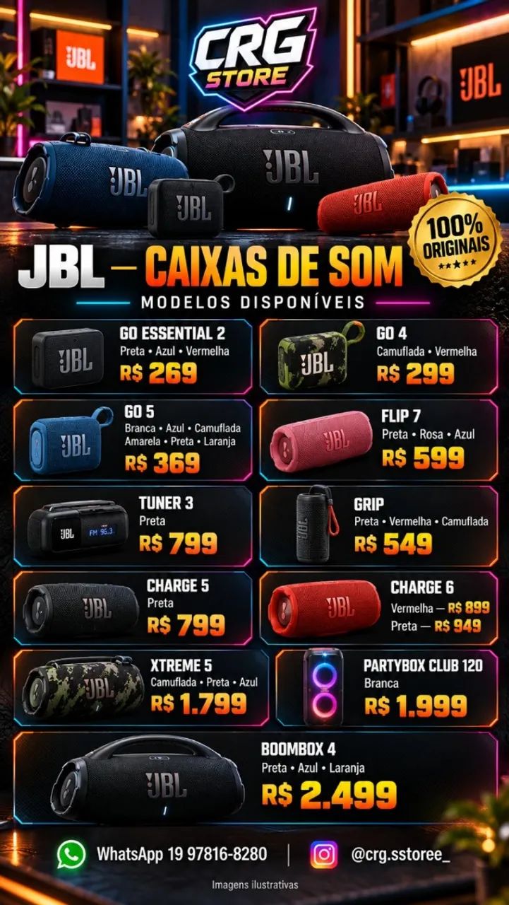 CAIXAS JBLS NA CRG STORE - COMPRE A SUA