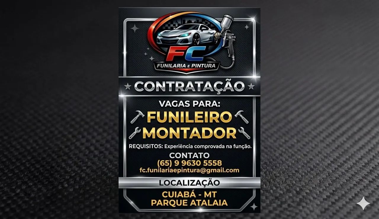 Vaga pra funileiro e montador 
