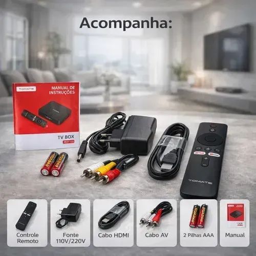 Tv Box Uni Tomate Mcd-125 4k Android 10 Com Visor Digital De Voz - Foto 4
