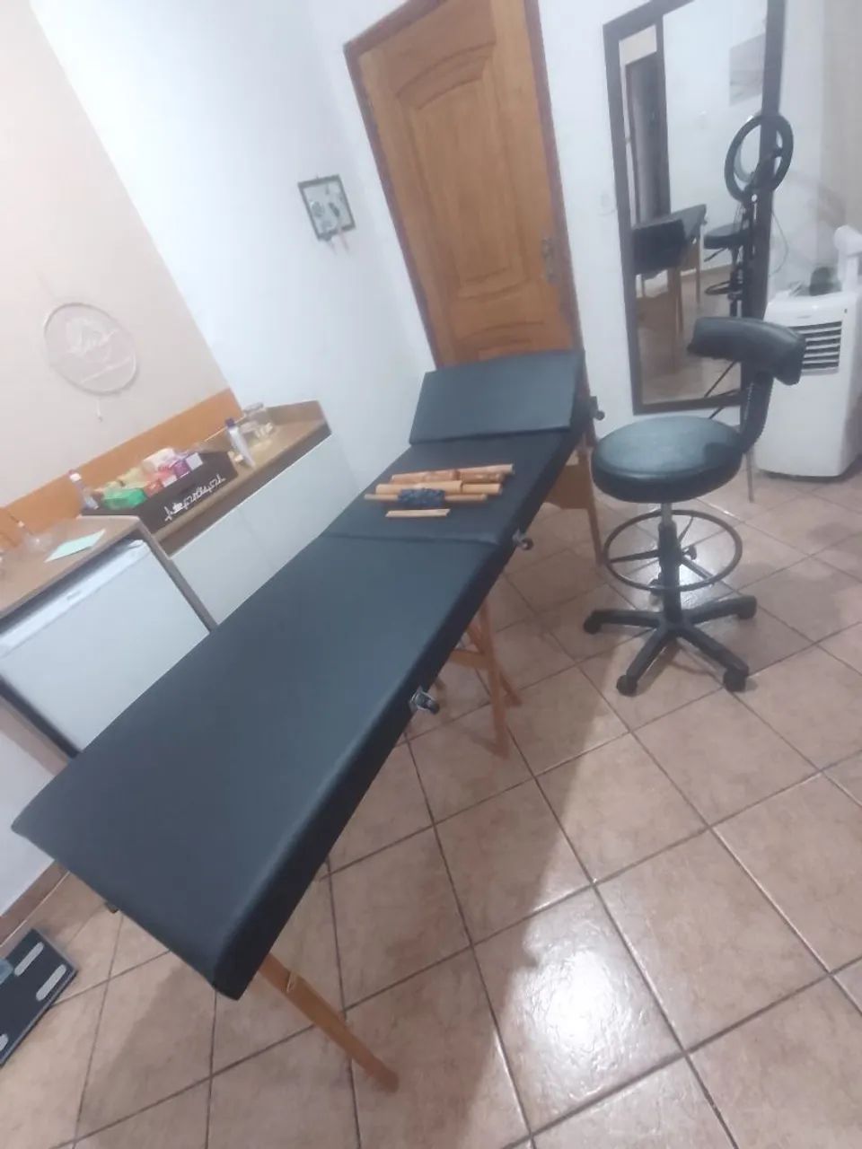 Maca portátil + mocho hidráulico + kit bambu + rolo de massagem  - Foto 3