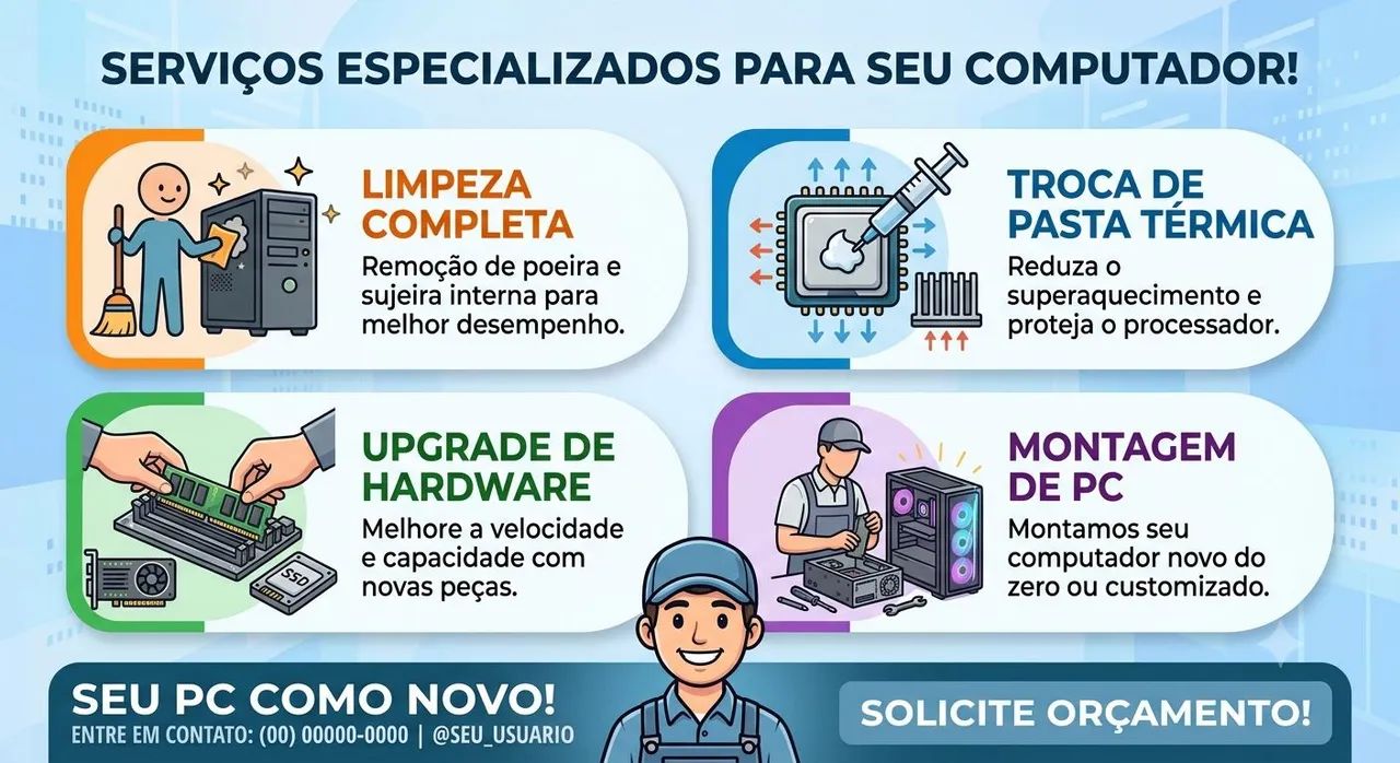 Limpeza e montagem de computadores e peças  - Foto 2