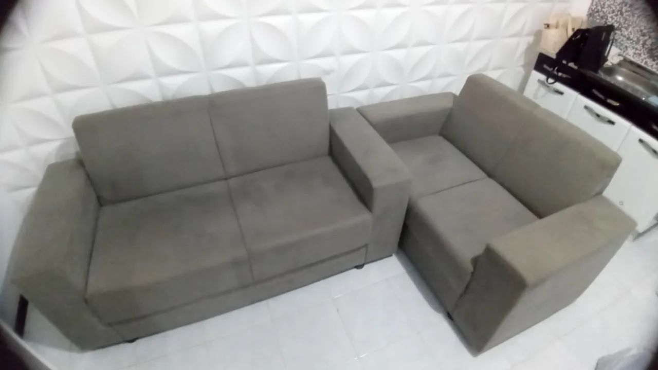 Sofá 3 e 2 lugares Cinza Extra - Foto 3