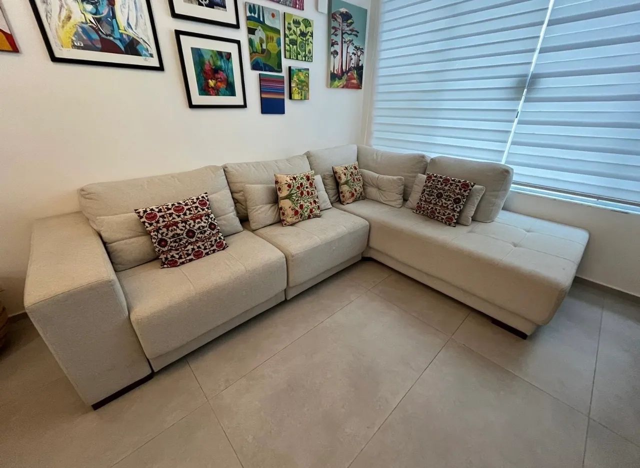 Sofá Retrátil 5 lugares com Chaise Long