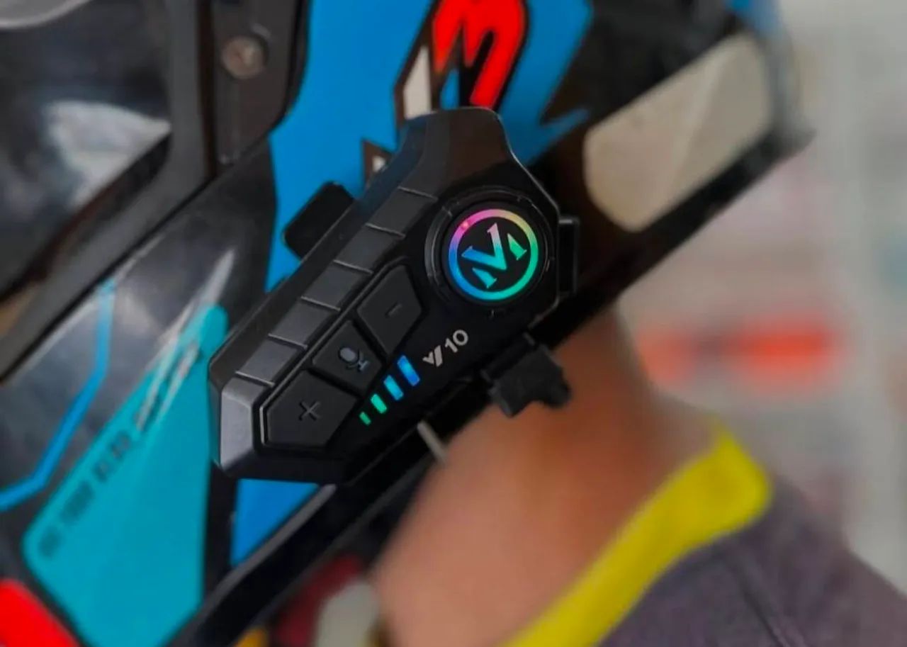 Intercomunicador Bluetooth Fone para capacete V10 - Foto 3