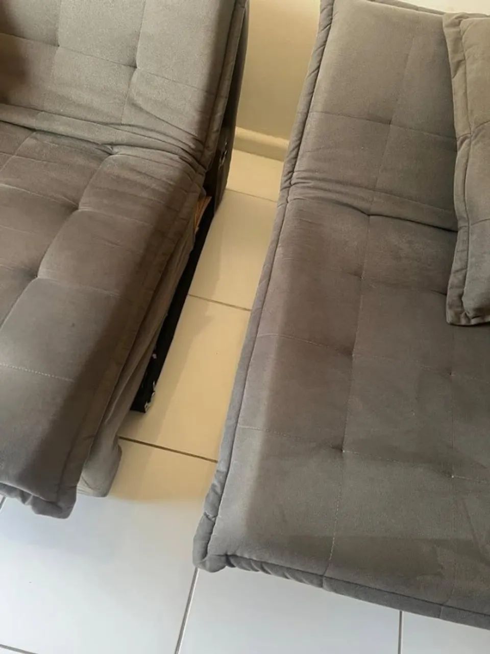 Sofá Retrátil Reclinável e Cama 2,15m Cama inBox Flex Suede Velusoft Cinza453011682027130882