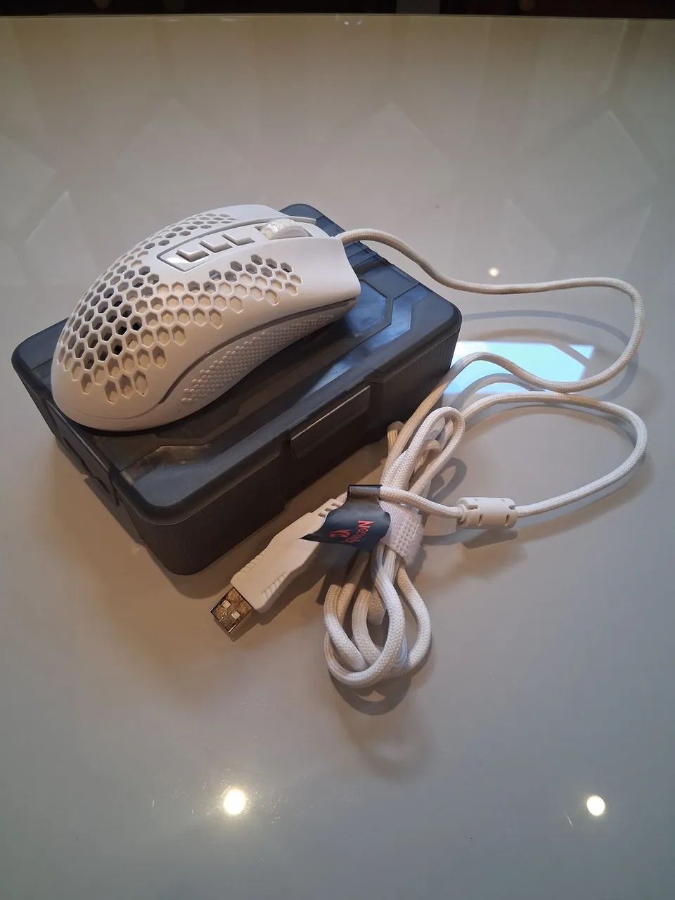 MOUSE REDRAGON STORM ELITE LUNAR WHITE NOVINHO - Foto 2