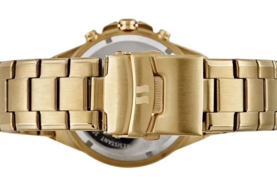 Relógio seculus masculino dourado  - Foto 4