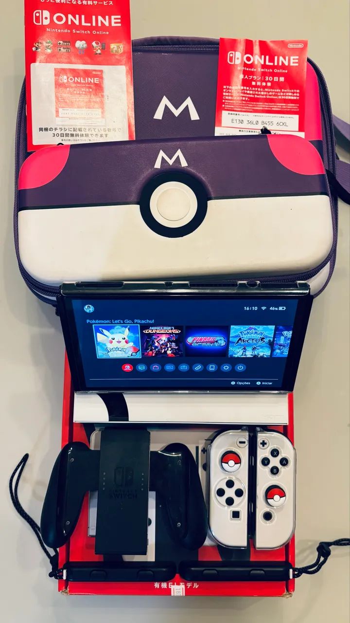 NINTENDO SWITCH OLED DESBLOQUEADO - POUCO USO!  - Foto 3