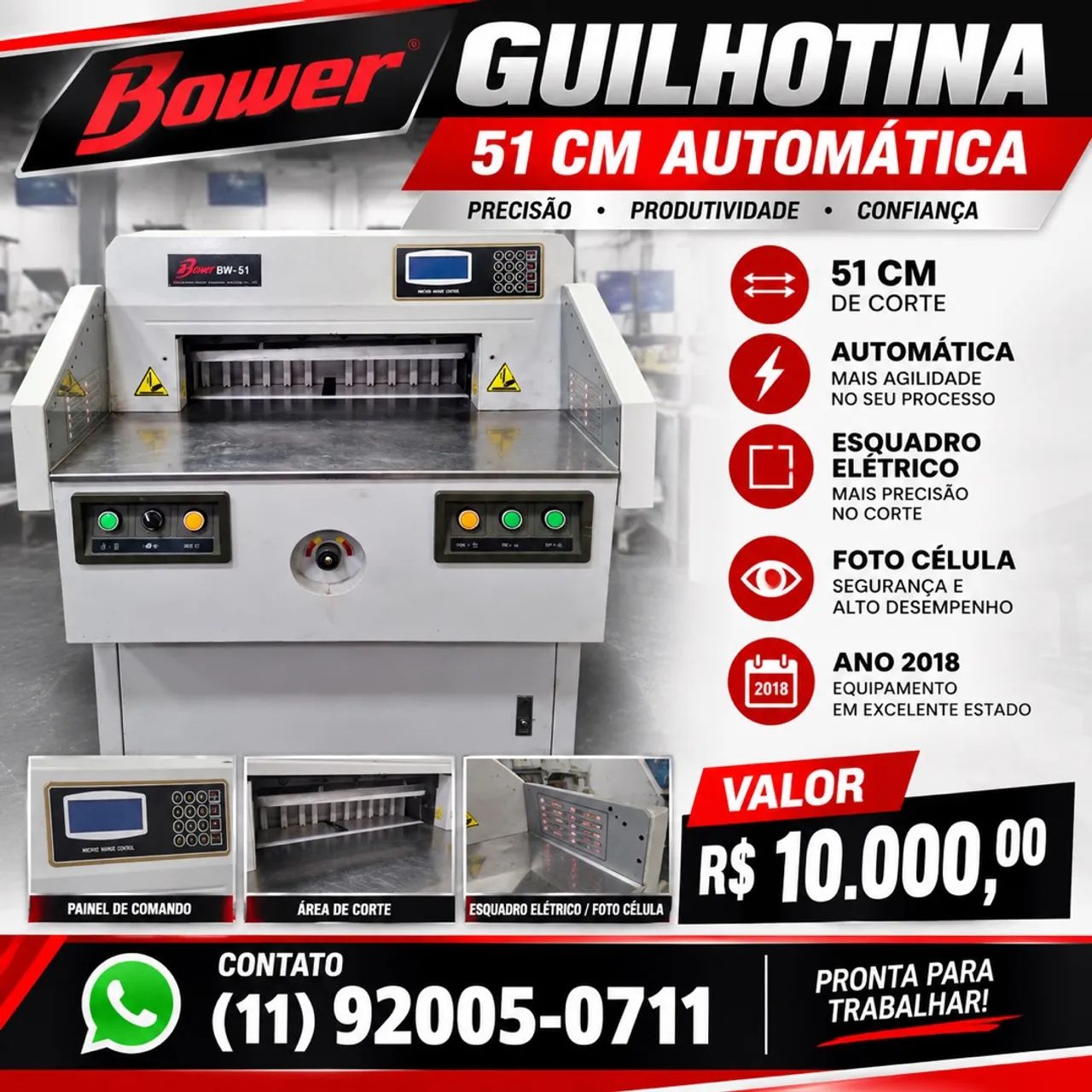 Guilhotina automática digital 51 cm boca completa 