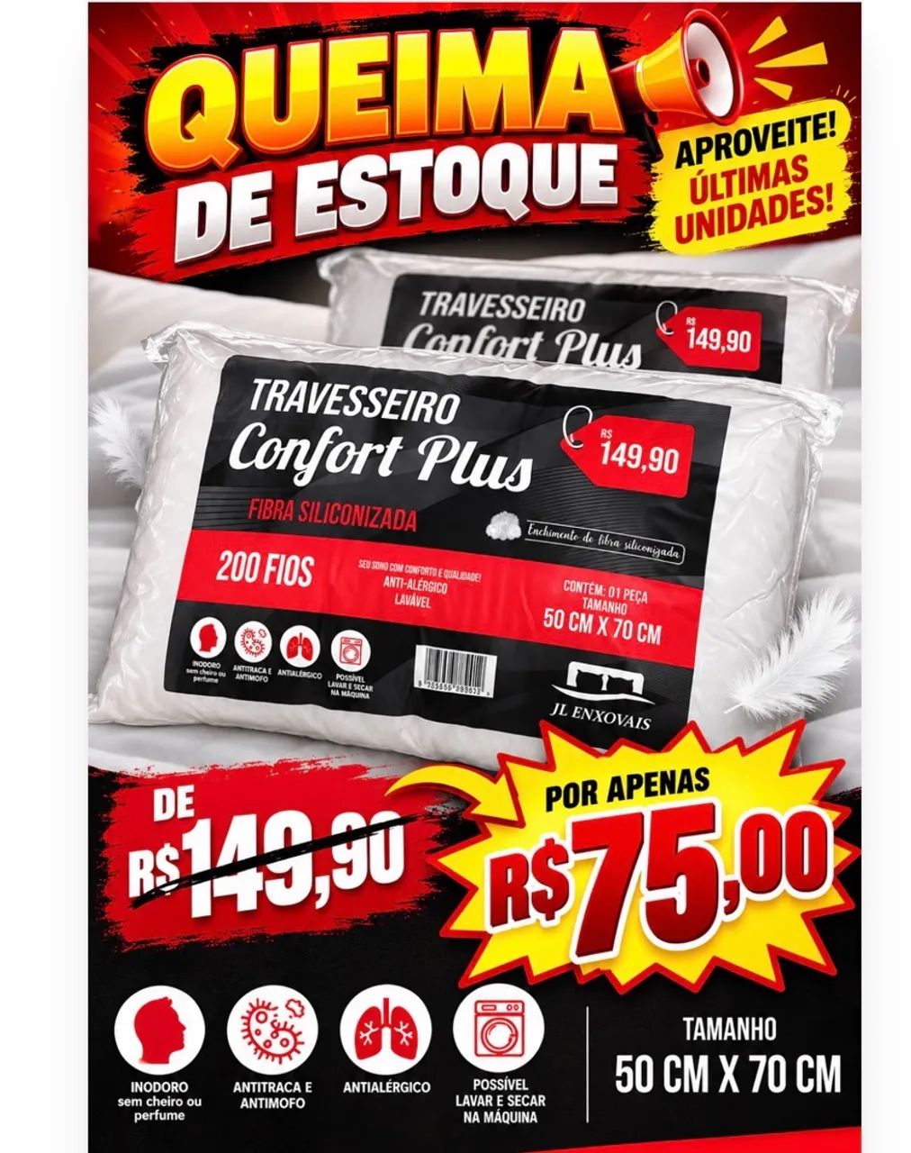 Travesseiro Confort Plus 