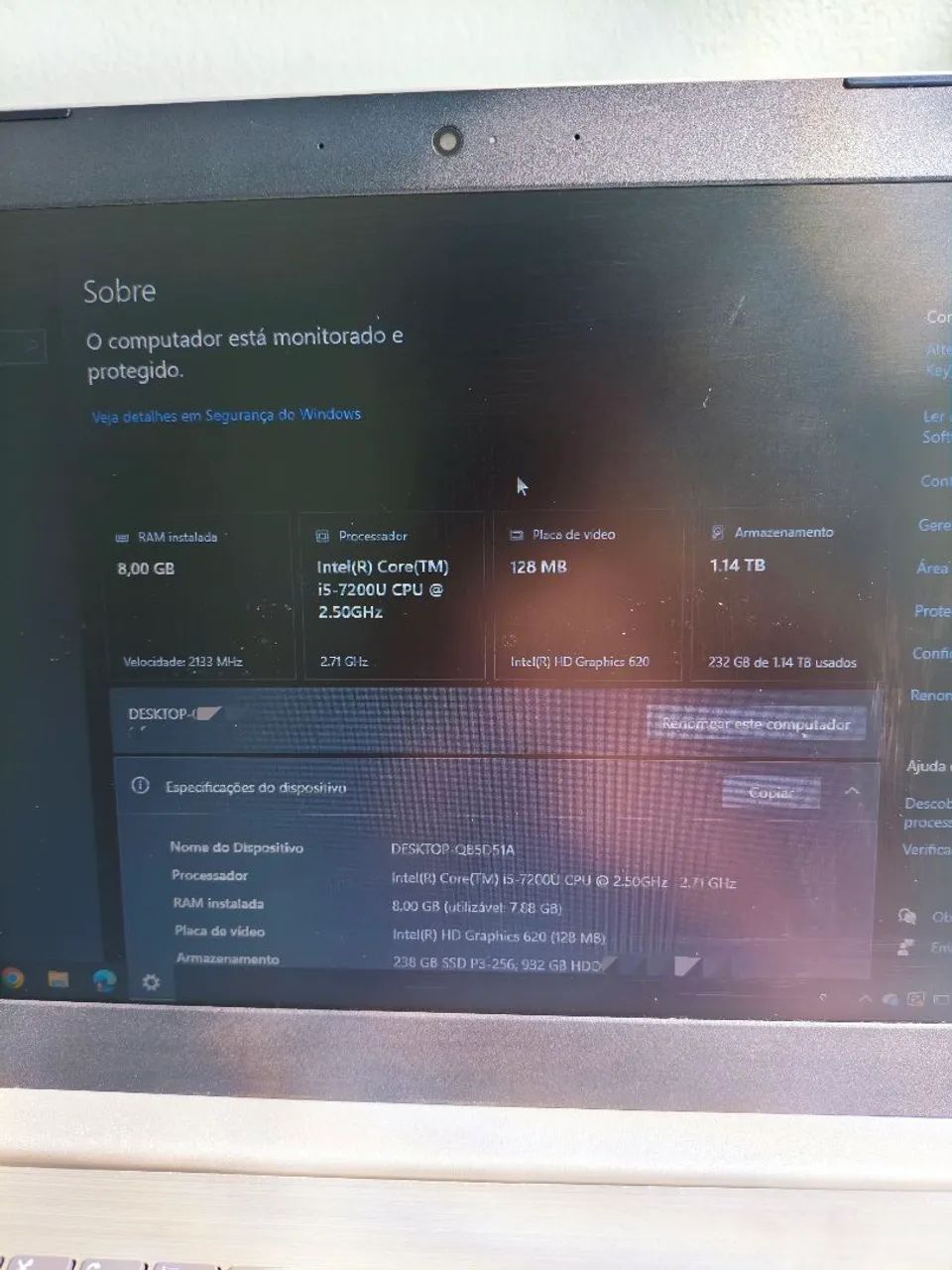Notebook Lenovo i5 7° Geração - Foto 3