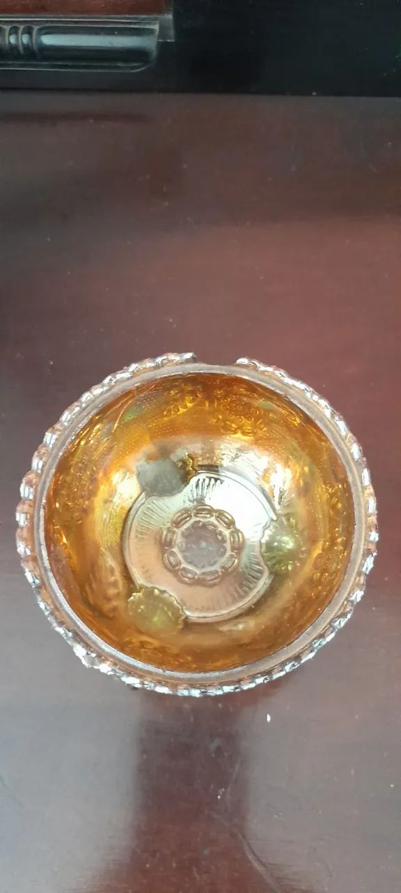 ANTIGA COMPOTEIRA OU BOWL EM CARNIVAL GLASS  - Foto 4