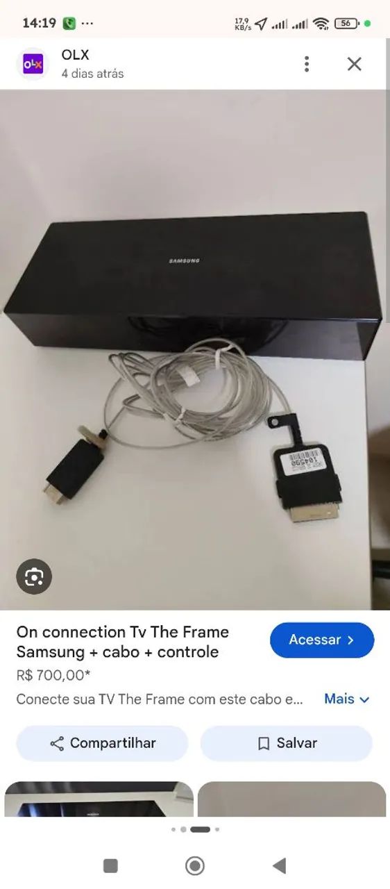 Tv Samsung the Frame 55 polegadas com defeito tela  display - Foto 4