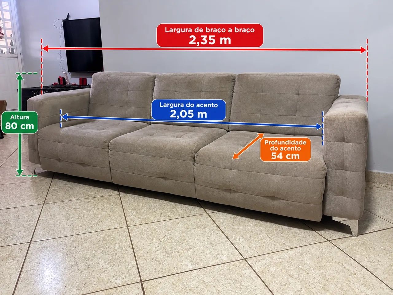 Sofá 3/4 lugares 