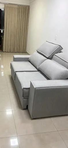 Sofá retrátil linho molas ensacadas 220x160 - Foto 2