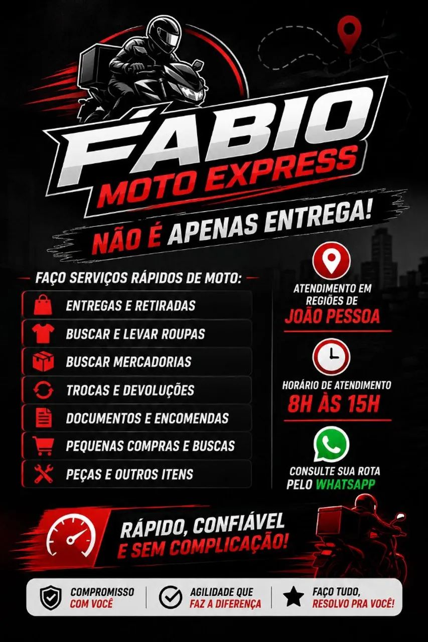 MOTOBOY EM JOÃO PESSOA | ENTREGAS, RETIRADAS E COMPRAS