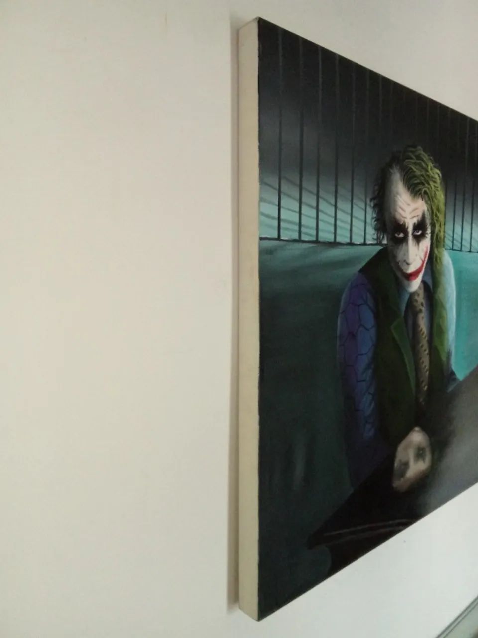 Quadro Coringa Heath Ledger Dark Night - Óleo sobre tela - Foto 4
