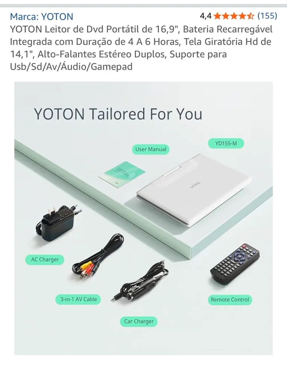 Leitor de Dvd Portátil