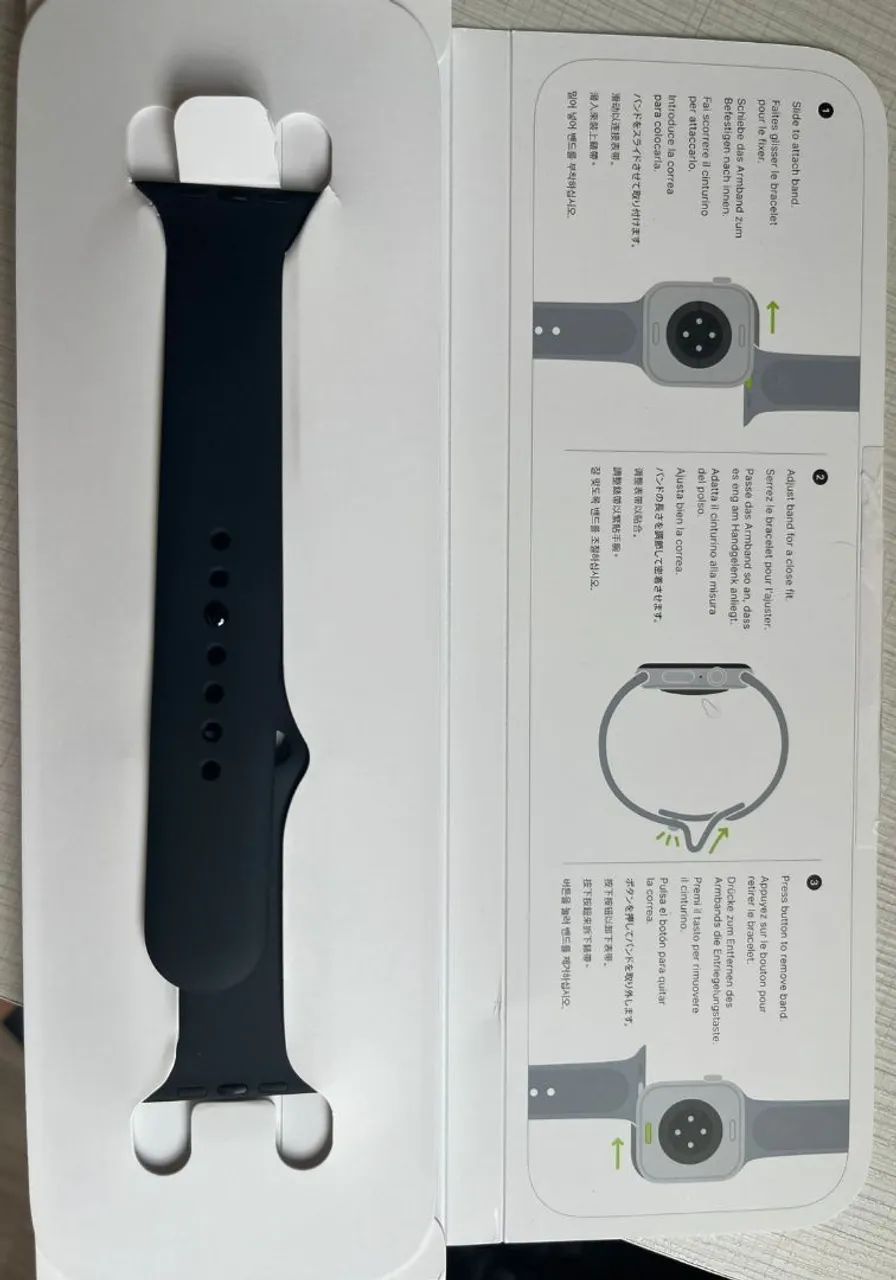 PULSEIRA APPLE WATCH ORIGINAL 46MM SPORT BAND PRETA M/G - NOVA  - Foto 2