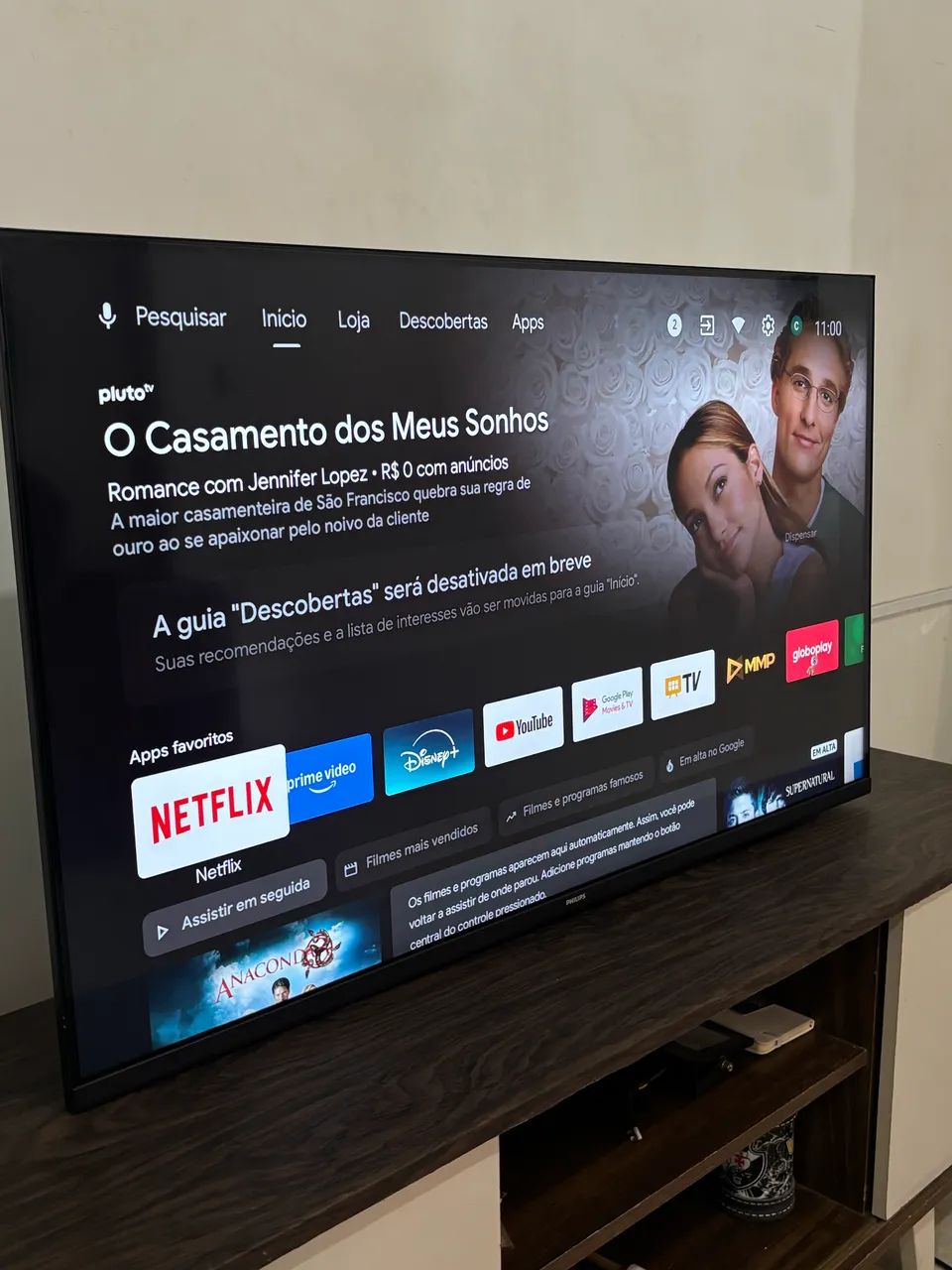 Smart TV 43 polegadas com suporte de parade - Foto 4