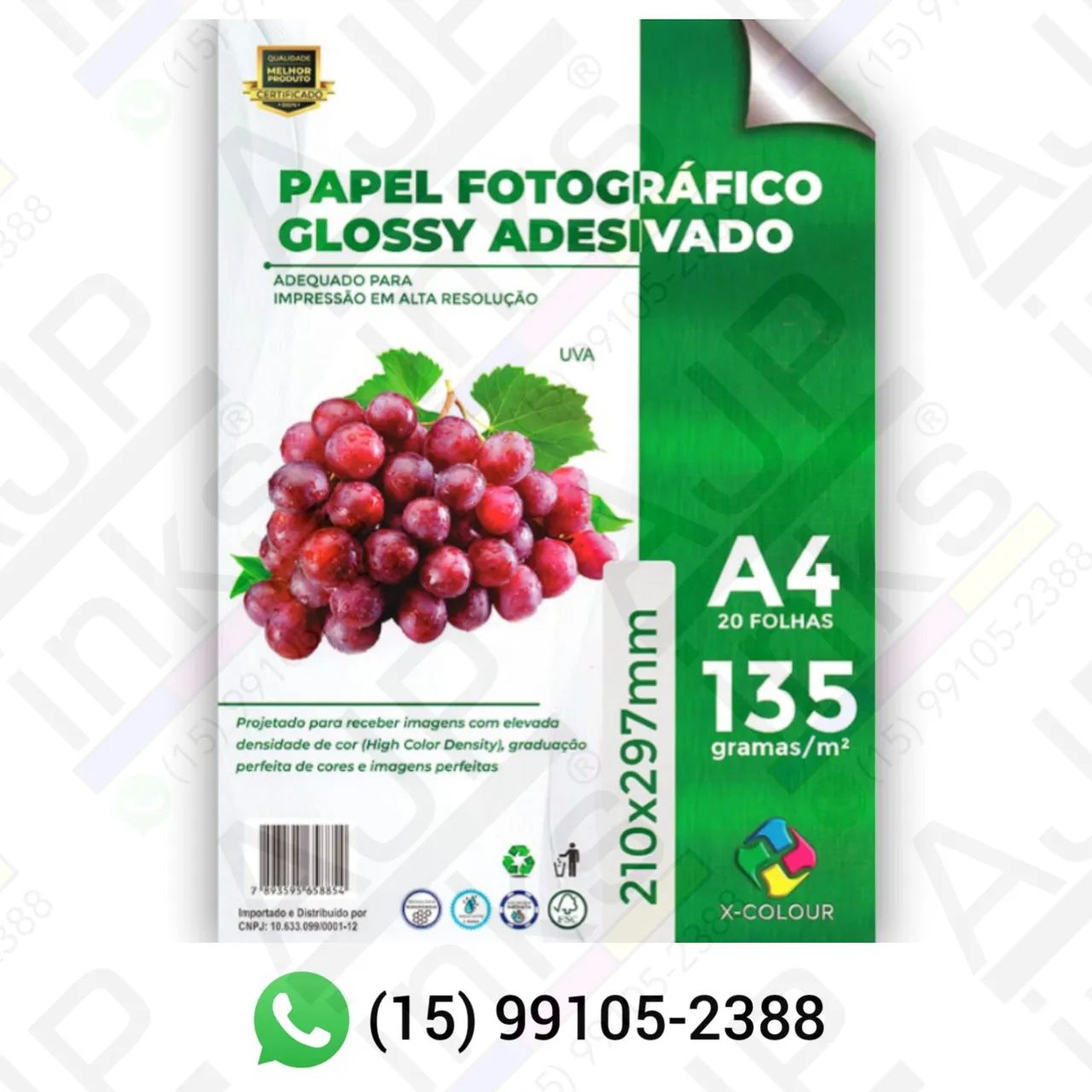 Papel Fotográfico Glossy Adesivo 135g A4
