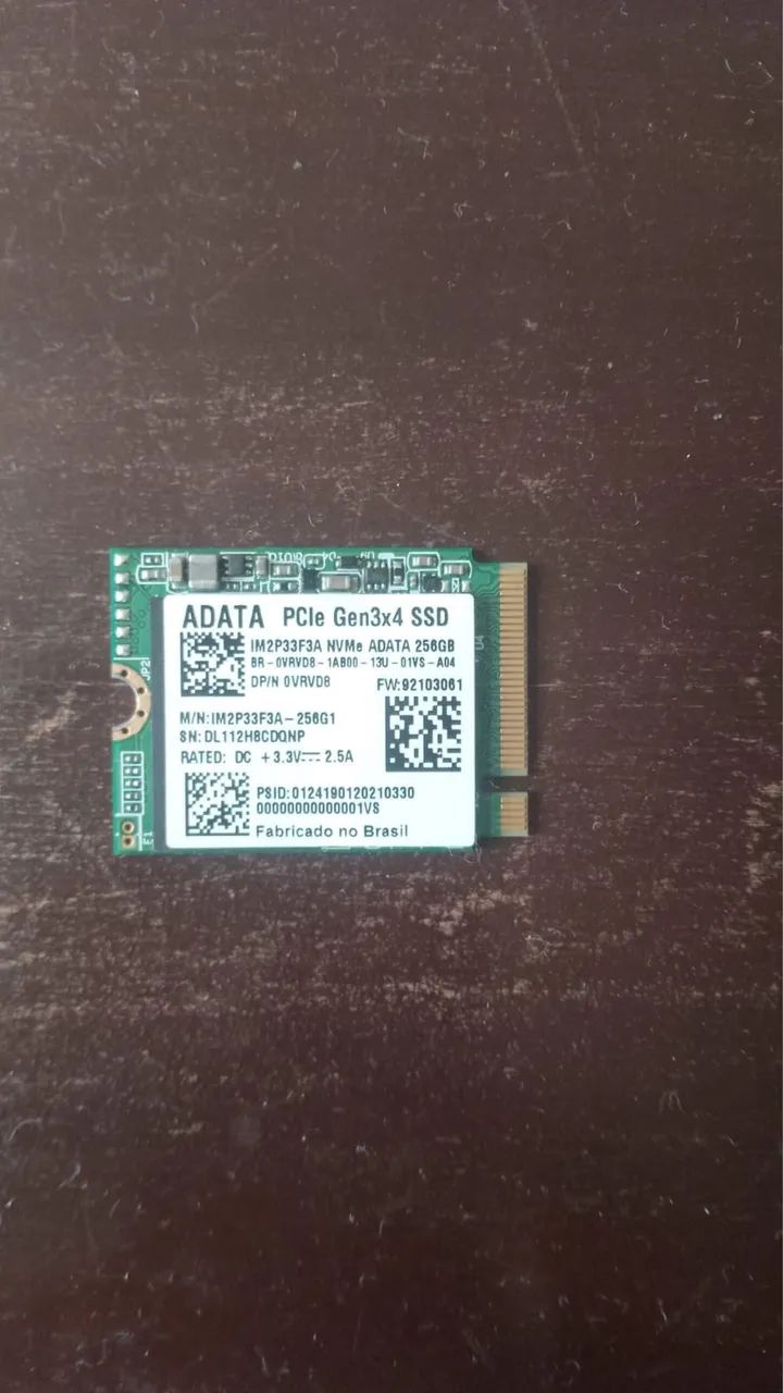 Ssd nvme Adata 256 gb