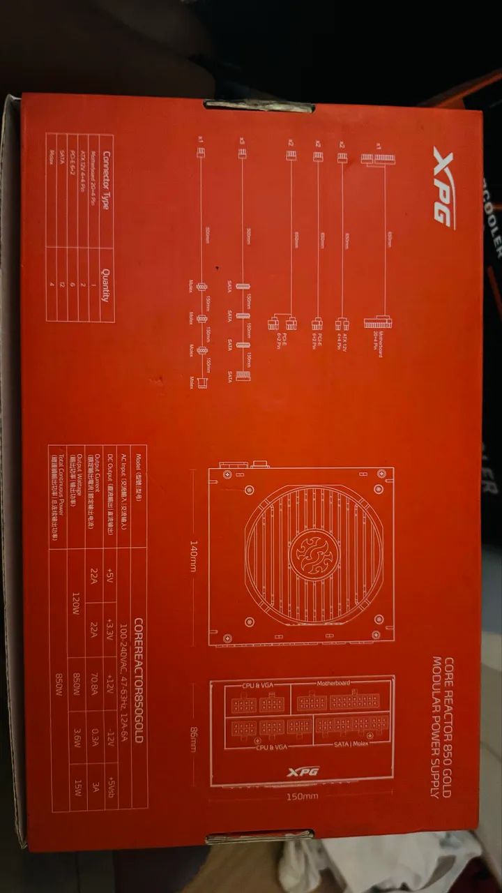 FONTE XPG CORE REACTOR 850W 80 PLUS GOLD MODULAR - Foto 4