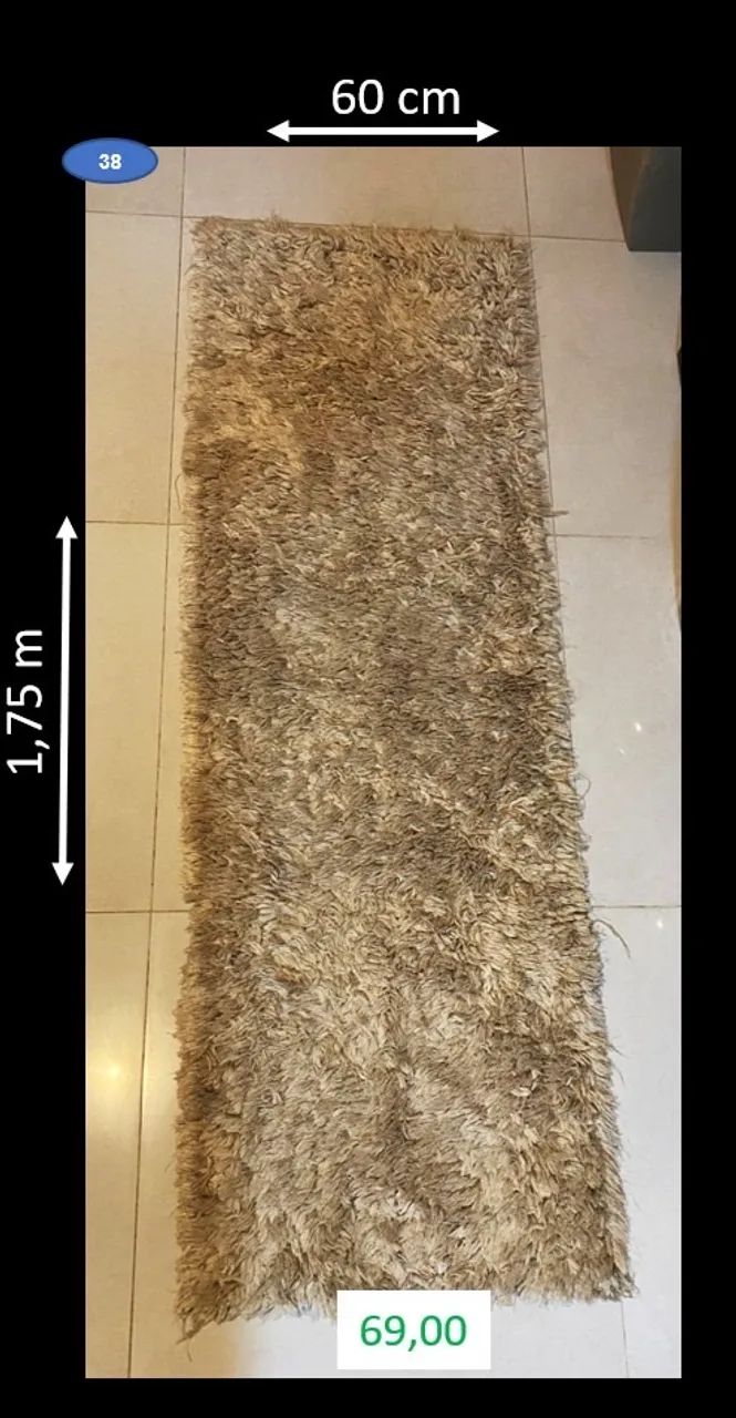 Tapete tipo passadeira de fio de seda 