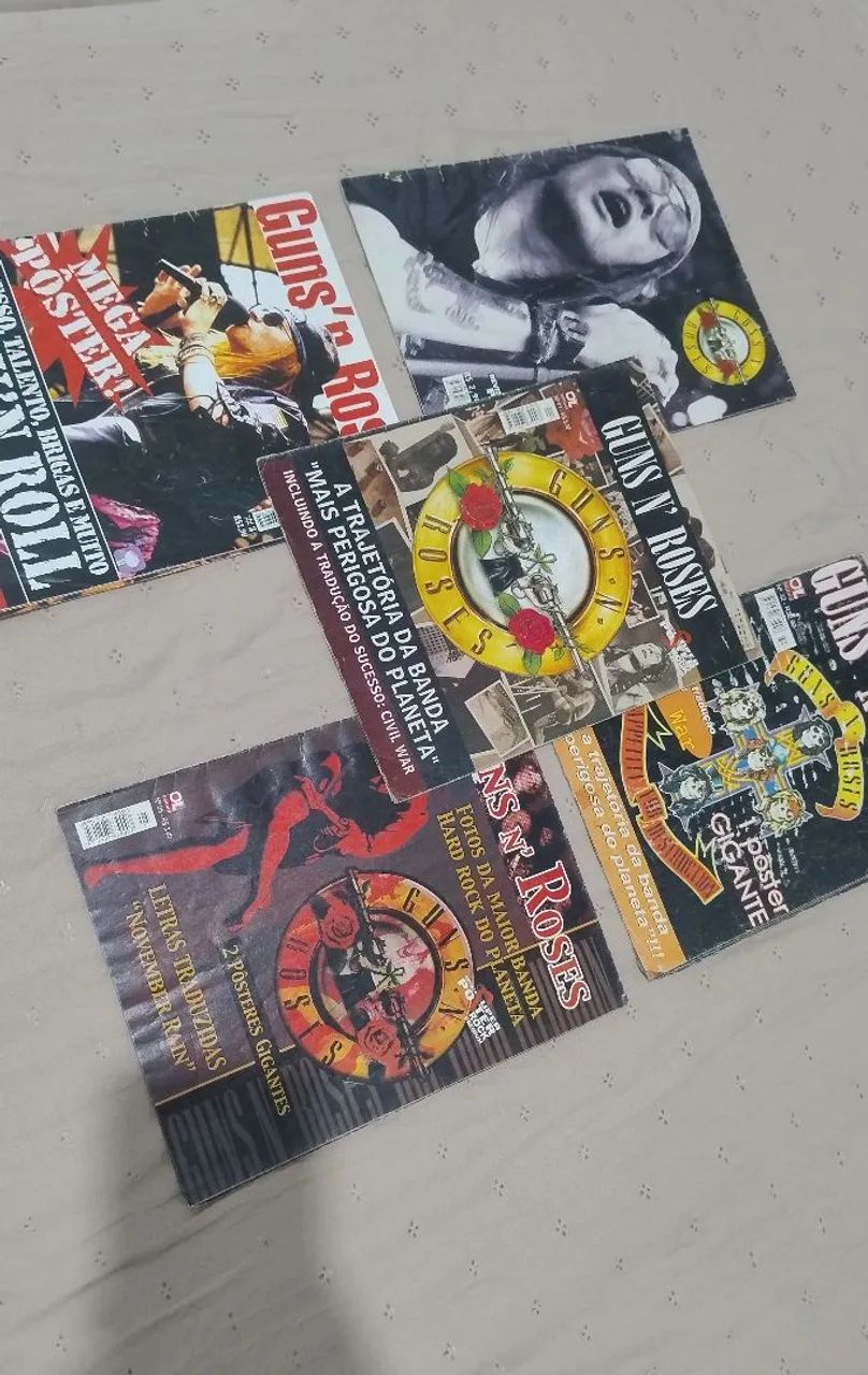 5 revistas pôster Guns N' Roses 