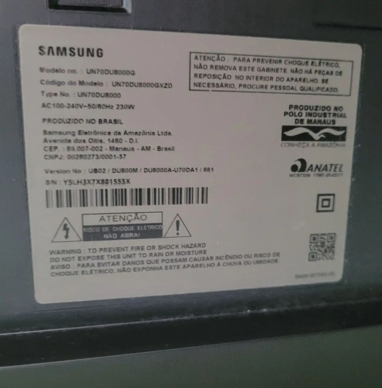 TV Samsung 70" para retirar peça ou arrumar - Foto 2