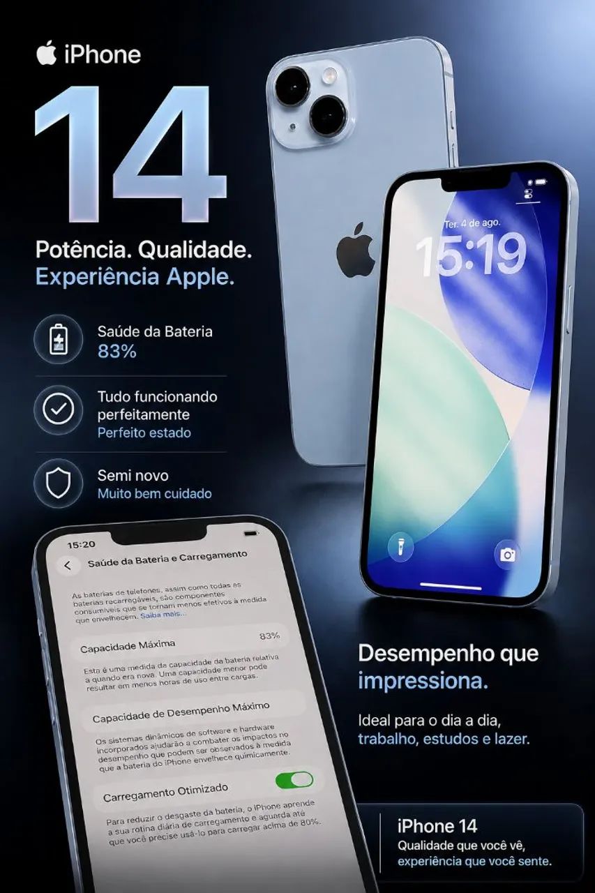 IPHONE 14, 128GB, SEMINOVO