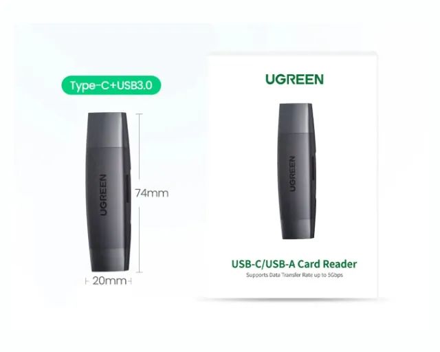 Leitor de Cartão 2 em 1 Ugreen Type-C + USB-A3.0 -Entrega Grátis- - Foto 5