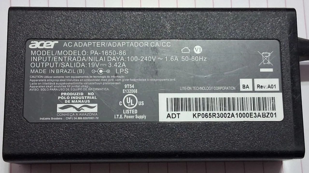 Fonte Notebook PA-1650-86 19V 3,42A - ORIGINAL  - Foto 3