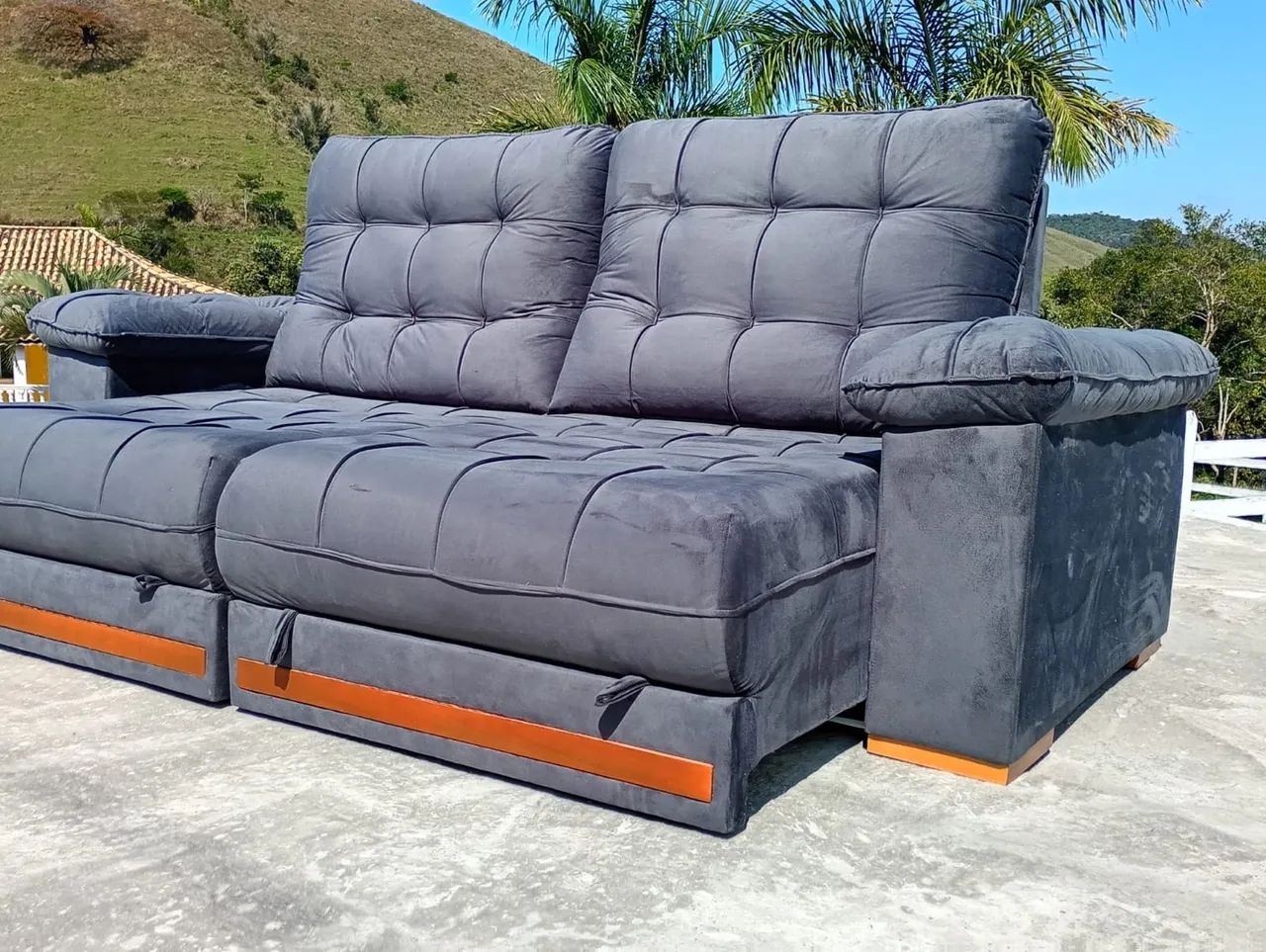 Sofa cinza retratil 2,60 de luxo !! - Foto 5