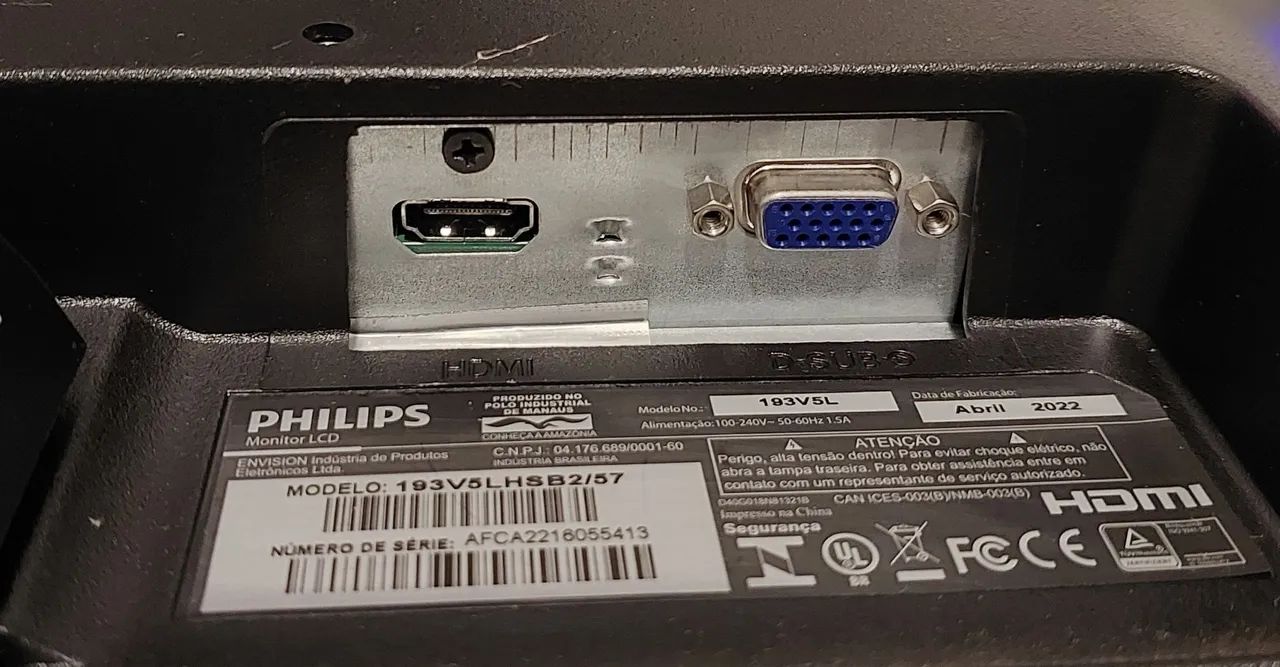 Monitor Philips LED 18,5? HDMI e VGA, Funcionando Perfeitamente - Foto 4