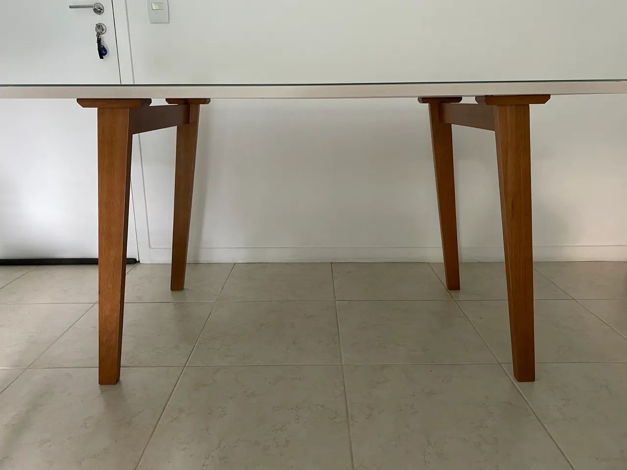 Mesa de Jantar  135x90 - Laca Off White com Vidro | Perfeita - Foto 2