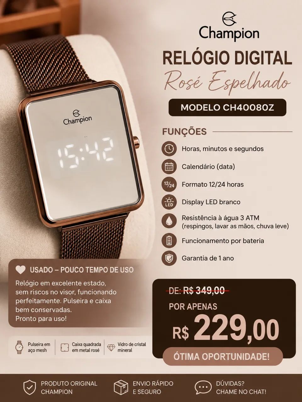 Relógio Champion 