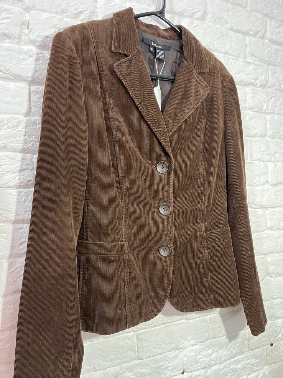 Blaser Zara Basic veludo cotelê marrom - Foto 4