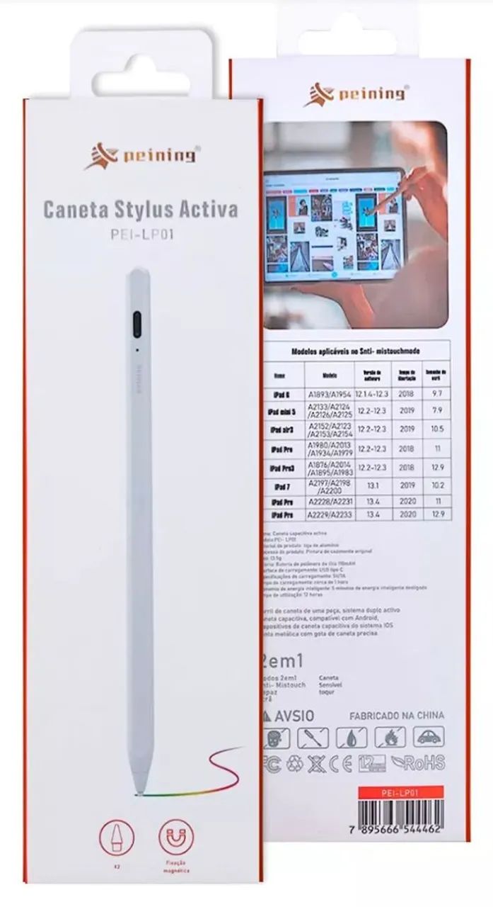 Caneta touch stylus peining pei-lp01 compatível iPad tab - Foto 3