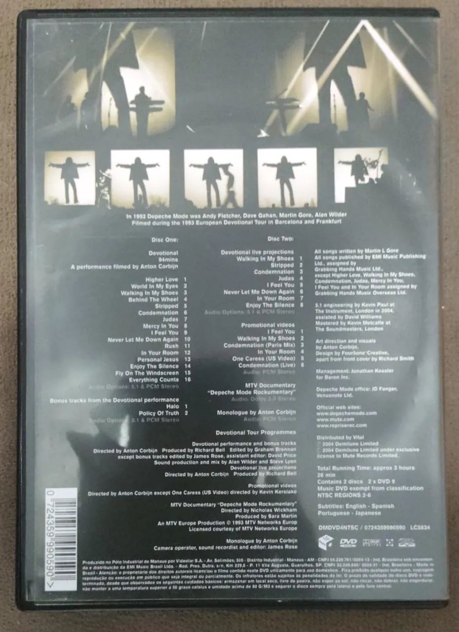 DVD 'Depeche Mode - Devotional' (A Performance Filmed By Anton Corbijn) DUPLO. - Foto 2