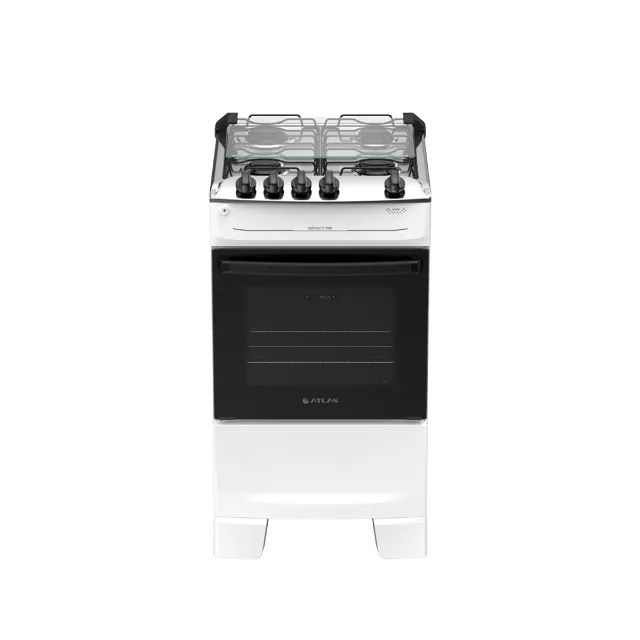 FOGAO 4 BOCAS BRANCO COM MESA INOX ATLAS MONACO PLUS BIVOLT 300000713 - Foto 2