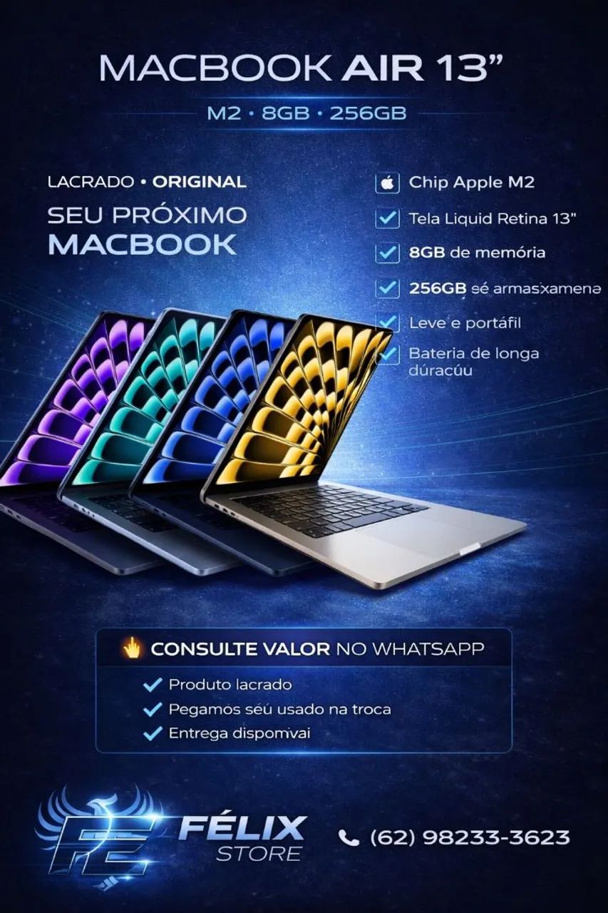 MacBook Air 13? M2 256GB 8GB RAM | Novo Lacrado | Apple Original