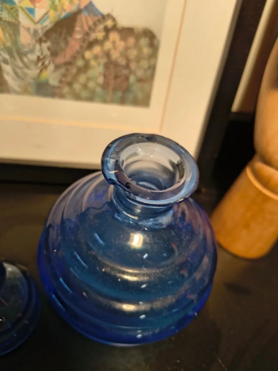 conjunto vintage de vidro azul - Foto 3