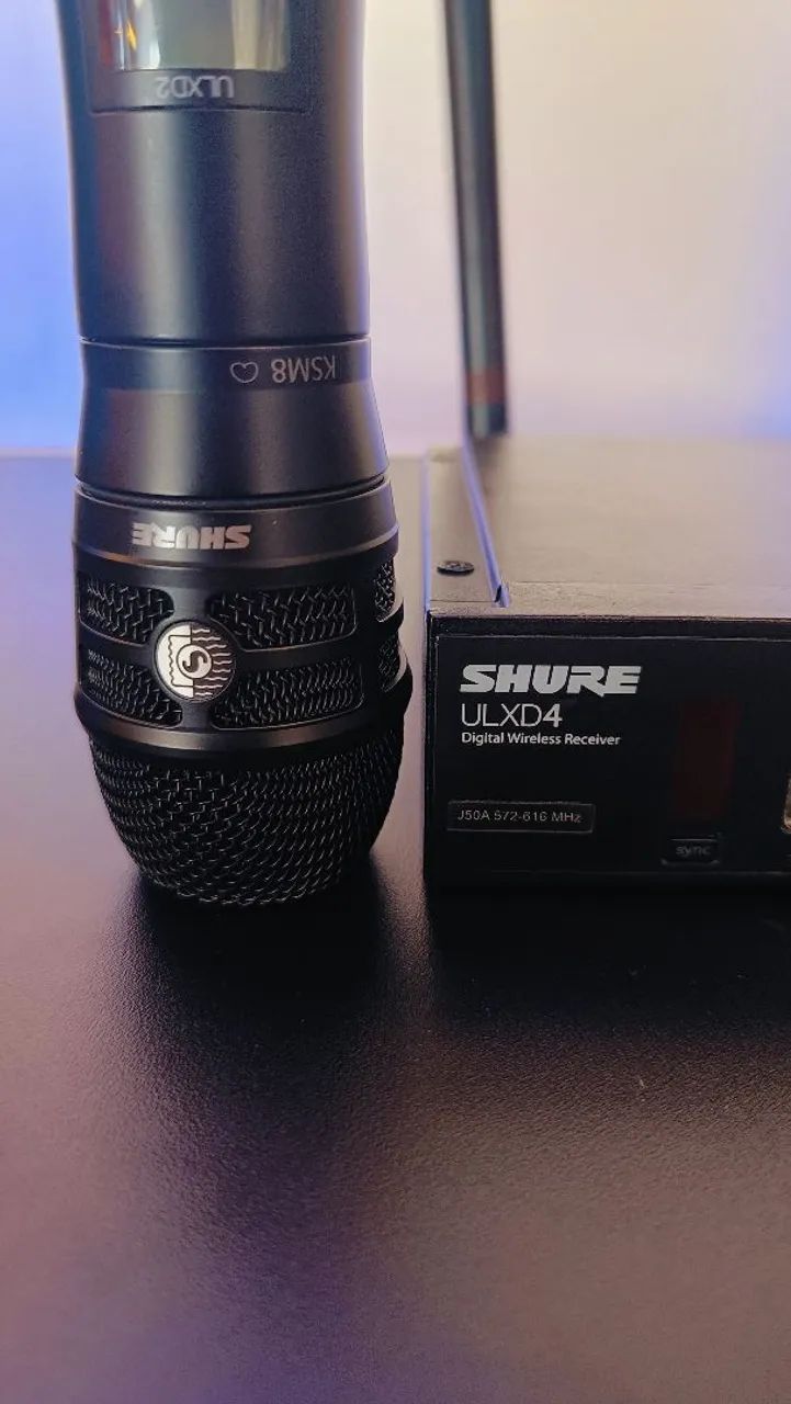 Shure Linha Profissional ULXD24 KSM8 J50A Microfone Sem Fio Digital Original 2