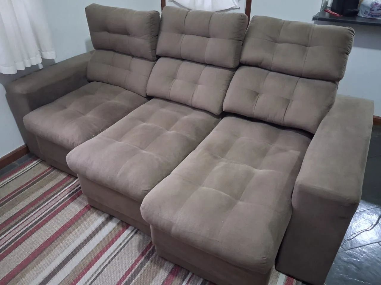 Sofá 3 lugares retrátil 