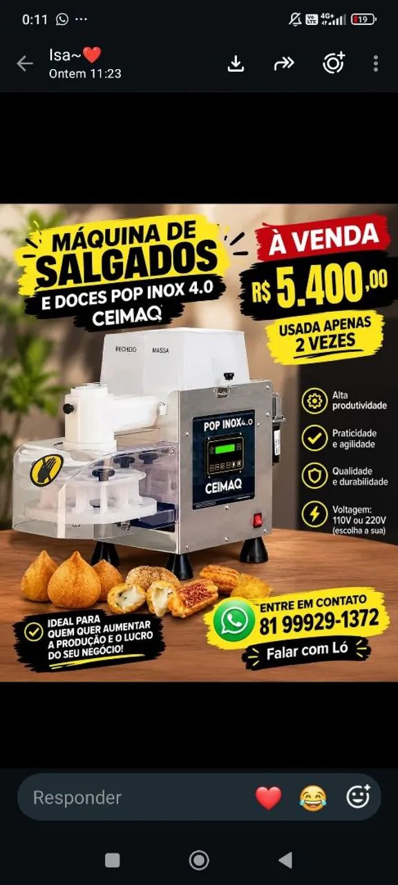 Máquina salgados 
