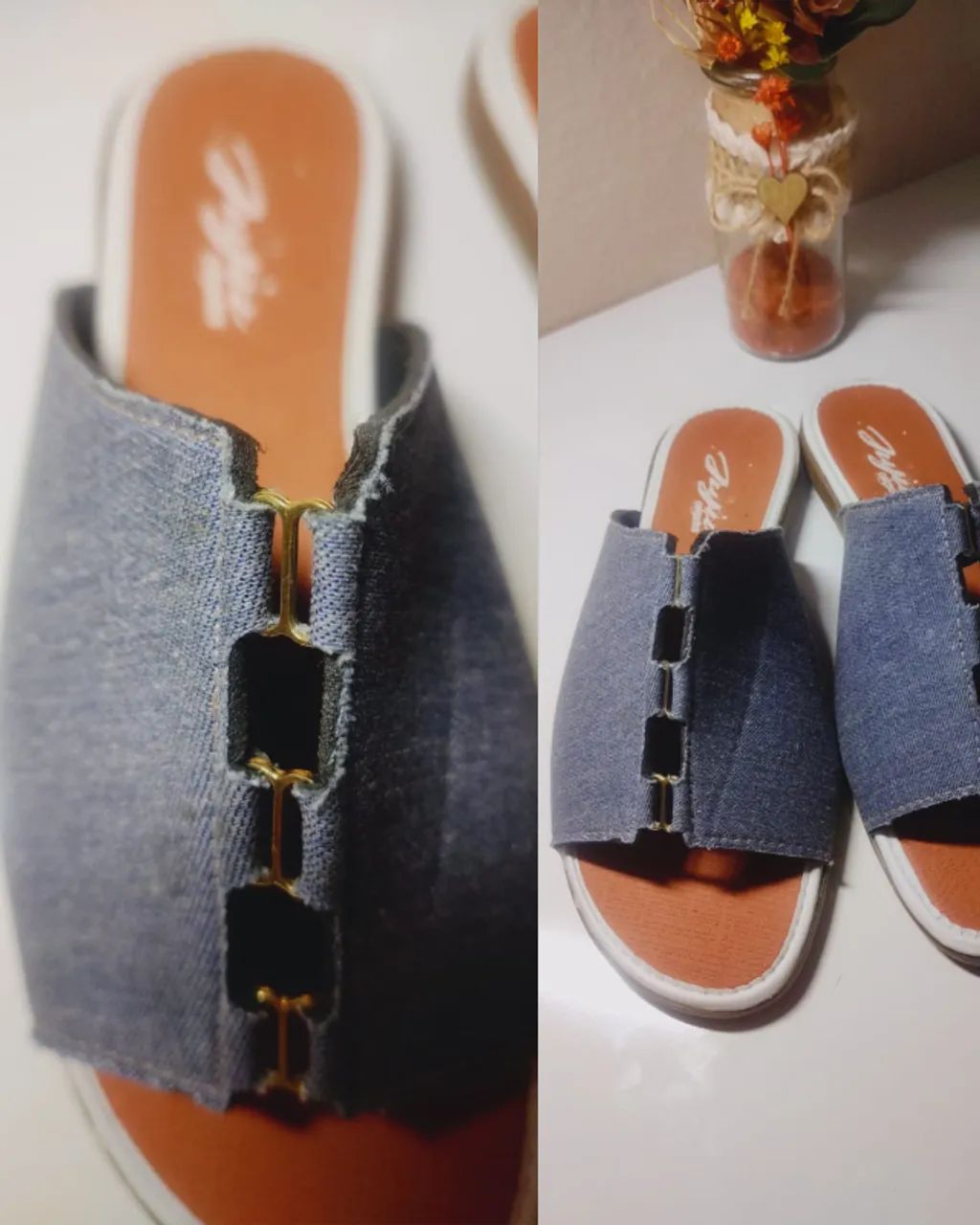Sandália Slide Rasteirinha Jeans  - Foto 2