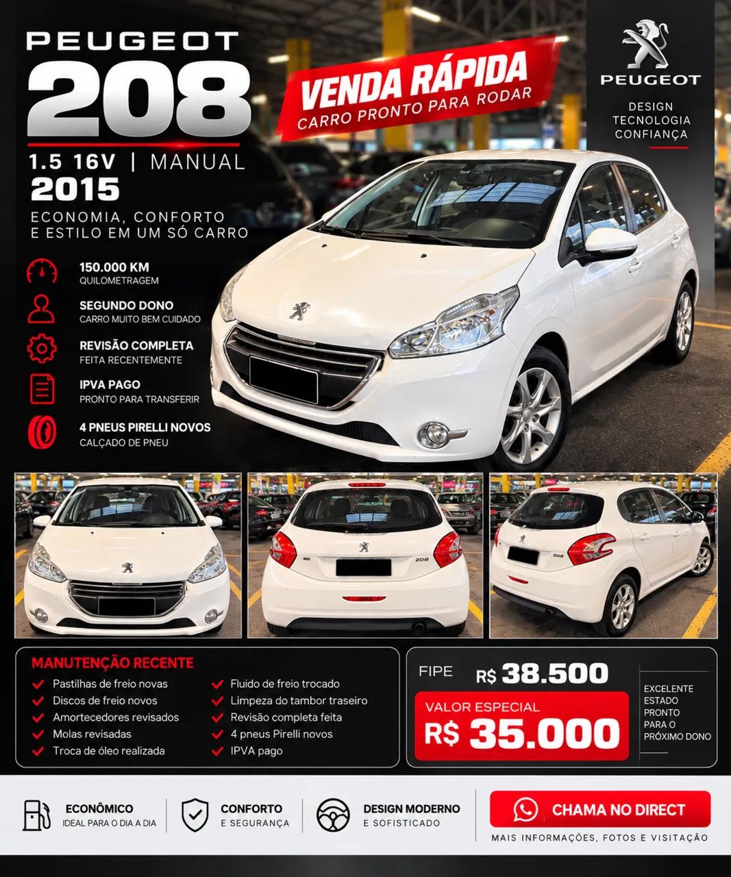 Peugeot 208 Active/active Pack 1.5 Flex 8V 5P 2015