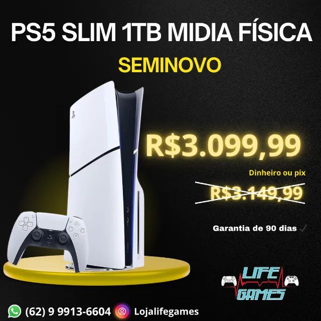 Playstation 5 Slim Mídia física Seminovo com garantia