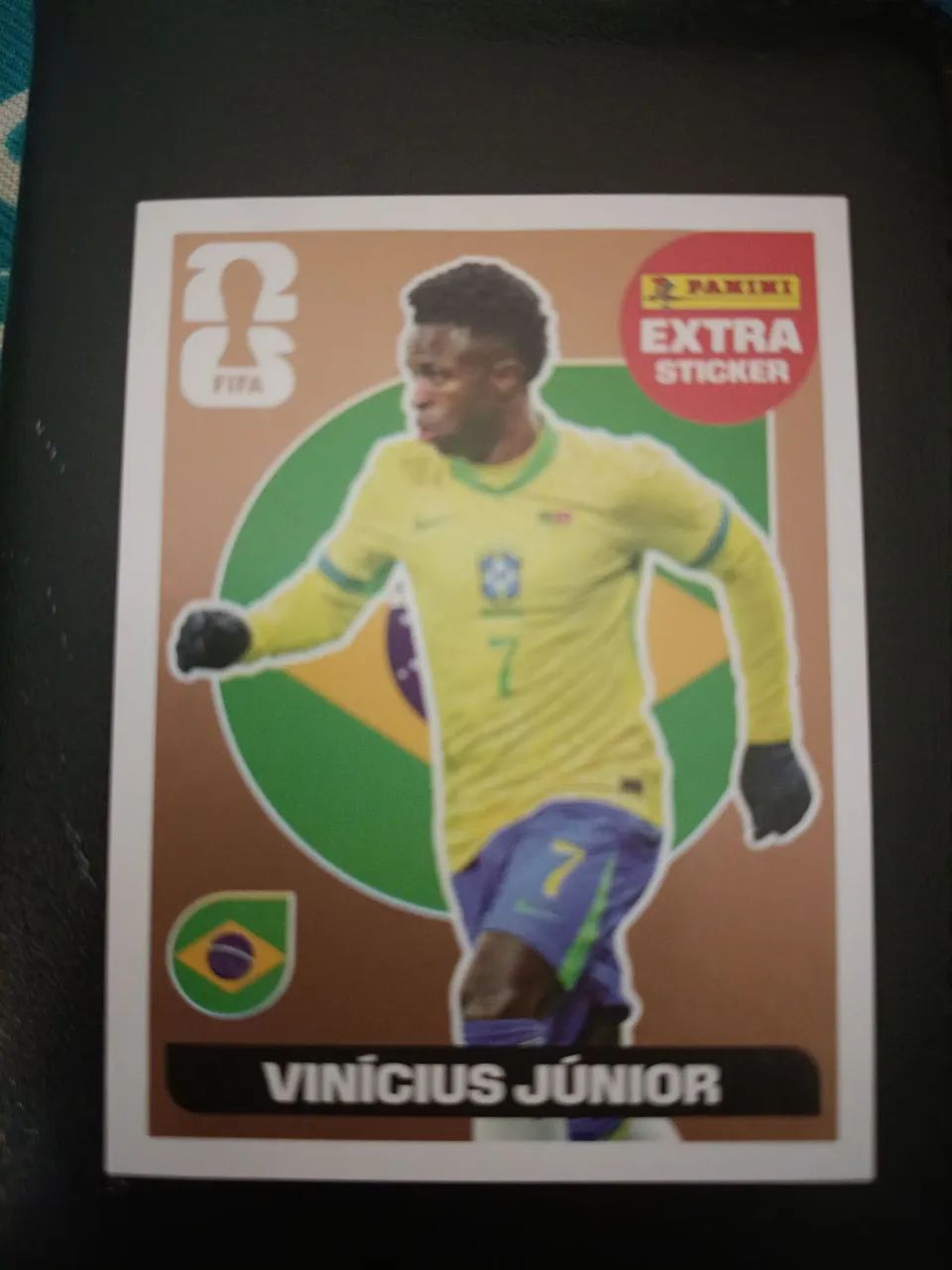 Figurinha 2026 Extra sticker Vinícius Junior.